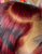 100% Human Hair 10” blunt cut burgundy with black designs ♥️🖤 Full 13x4 Frontal Wig 😍