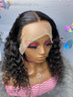 18” 100% Human hair kinky curly with attachable elastic band middle part can’t be parted left to right knot bleaching and plucked ready to wear