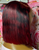 100% Human Hair 10” blunt cut burgundy with black designs ♥️🖤 Full 13x4 Frontal Wig 😍