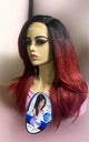 16” gorgeous Side Tpart Yaki Synthetic heat safe wig ombre hair 🖤♥️